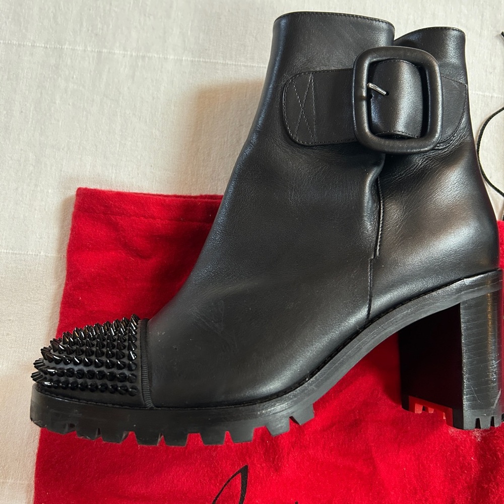 Louis Vuitton Black Spiked Ankle Boots